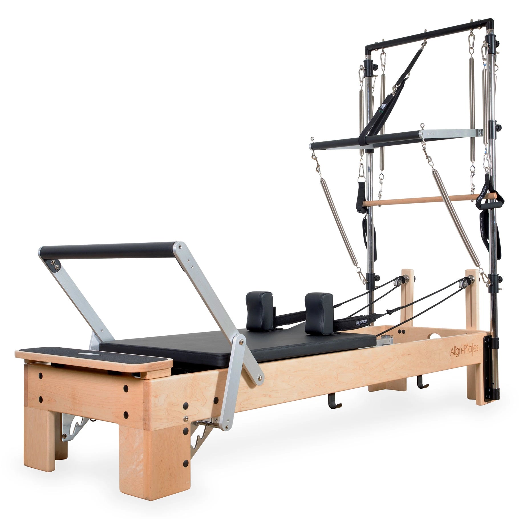 M8-Pro Maple Wood Pilates Reformer med Half Cadillac